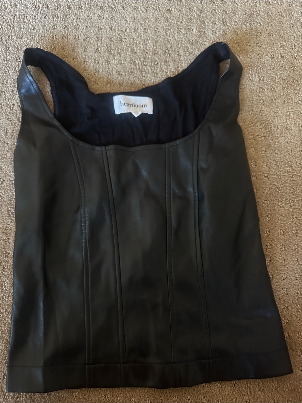 Heartloom Black Faux Leather Crop Top